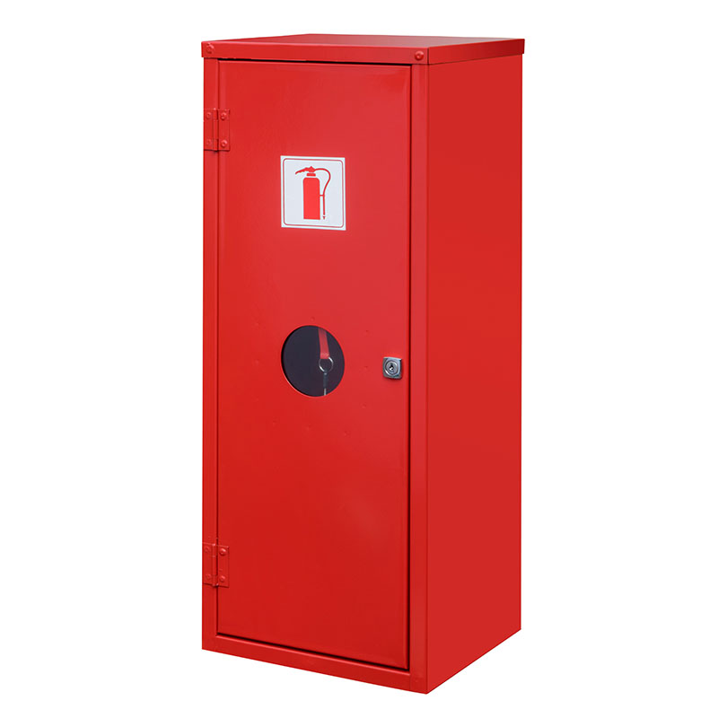 Single-extinguisher cabinet for outdoor and high-traffic commercial sites. Product image courtesy of SafeQuip.