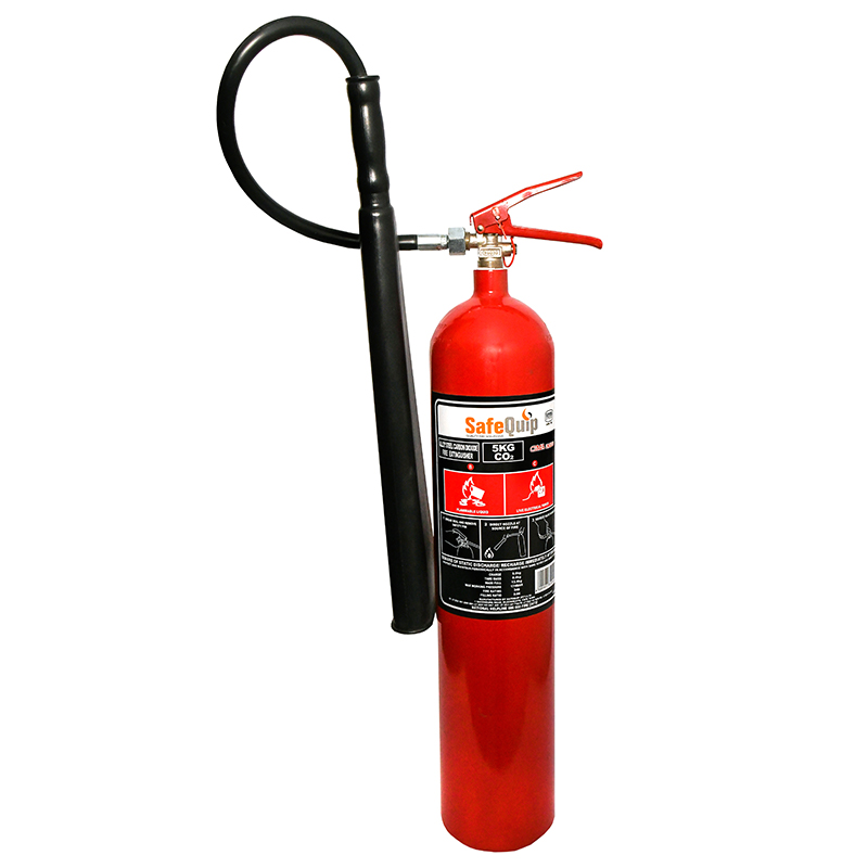5kg CO2 fire extinguisher. Product image courtesy of SafeQuip.