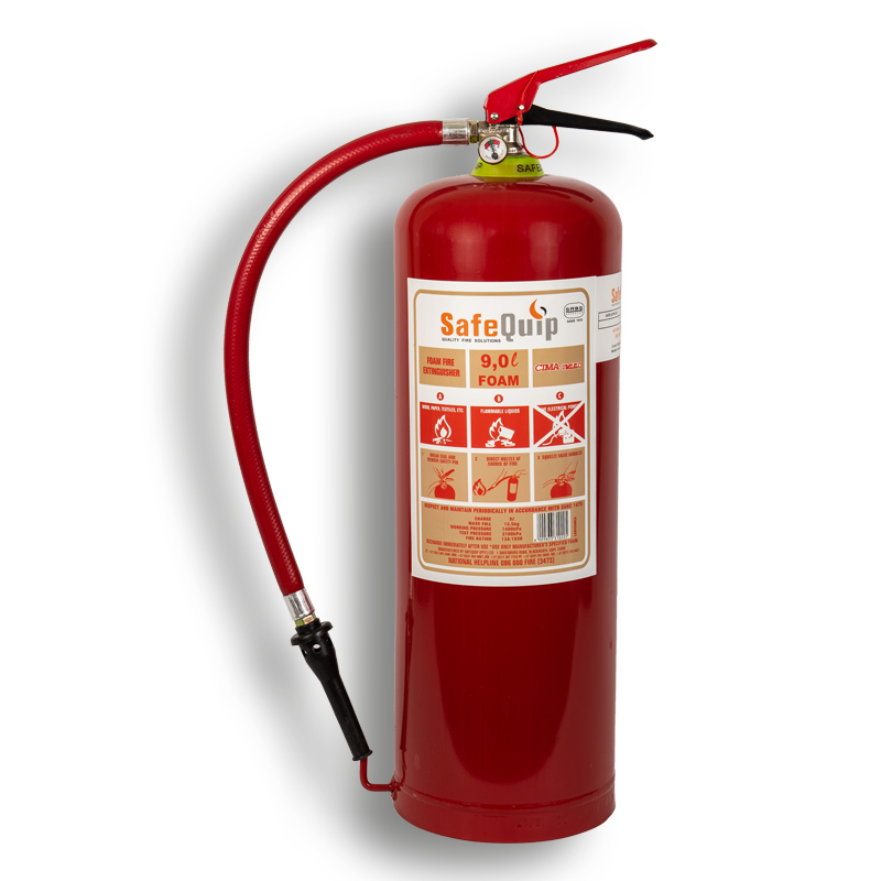 9L foam fire extinguisher. Product image courtesy of SafeQuip.